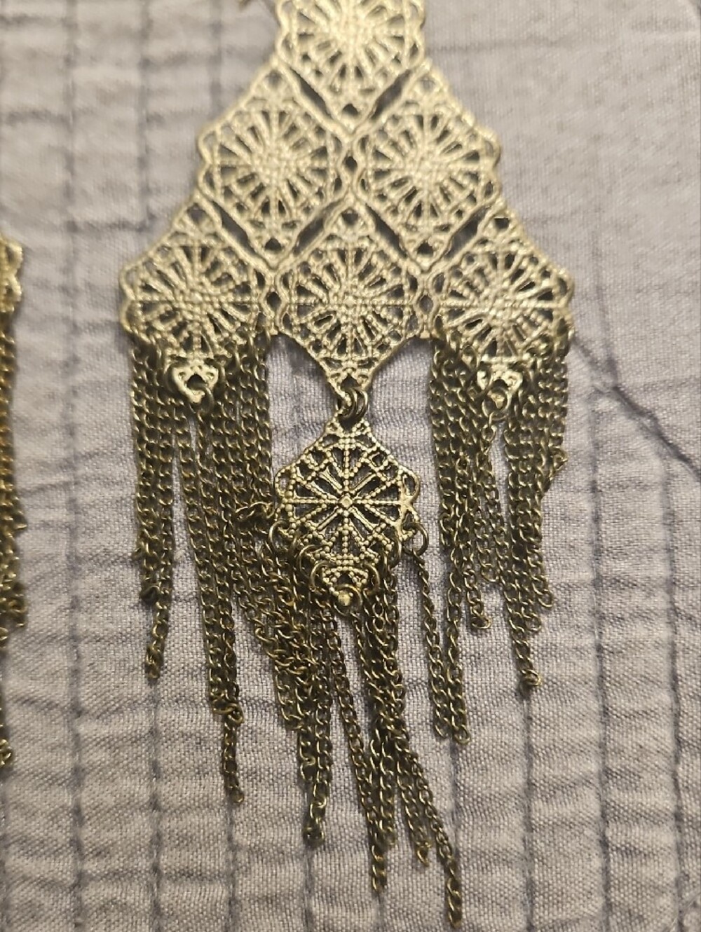 5 For $15 Silver Filigree Tassel Drop Earrings - Elegant Women's Jewelry - Picture 3 of 4